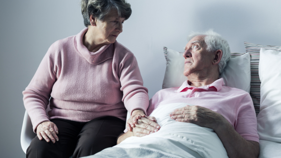a man gets hospice care at home